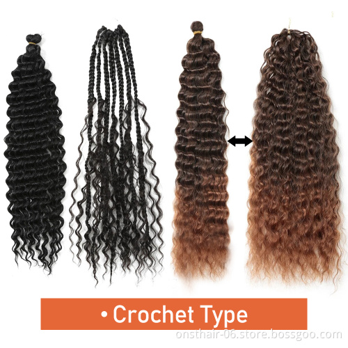 Onst 22 inch reetress Deep Wave Twist Crochet  Natural Synthetic Braid Hair Ombre Braiding Hair Extensions Braids Hair In Bulk